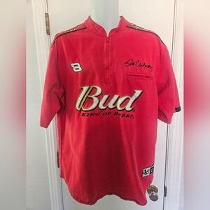 Budweiser Dale Jr Red Jersey Shirt with Logo